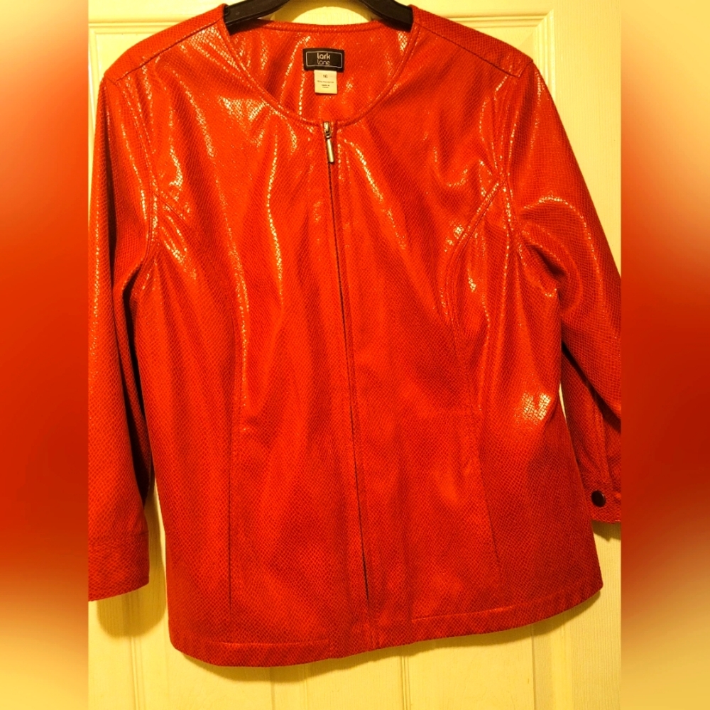 Beautiful Red Leopard Look womans 16 Dress Lark Lane Jacket!